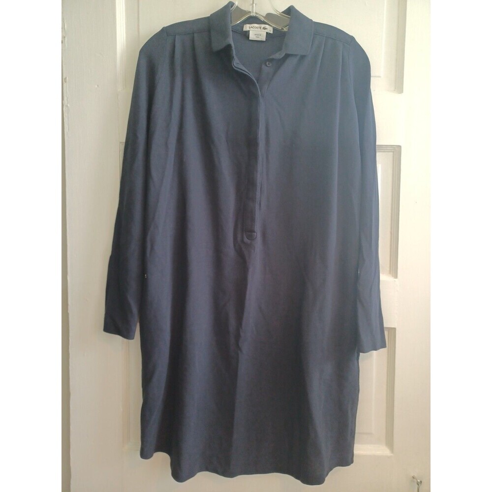 Lacoste navy cotton pique polo dress 34/XS classic tennis preppy golf sporty 80s